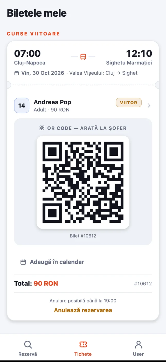 Biletul cu cod QR